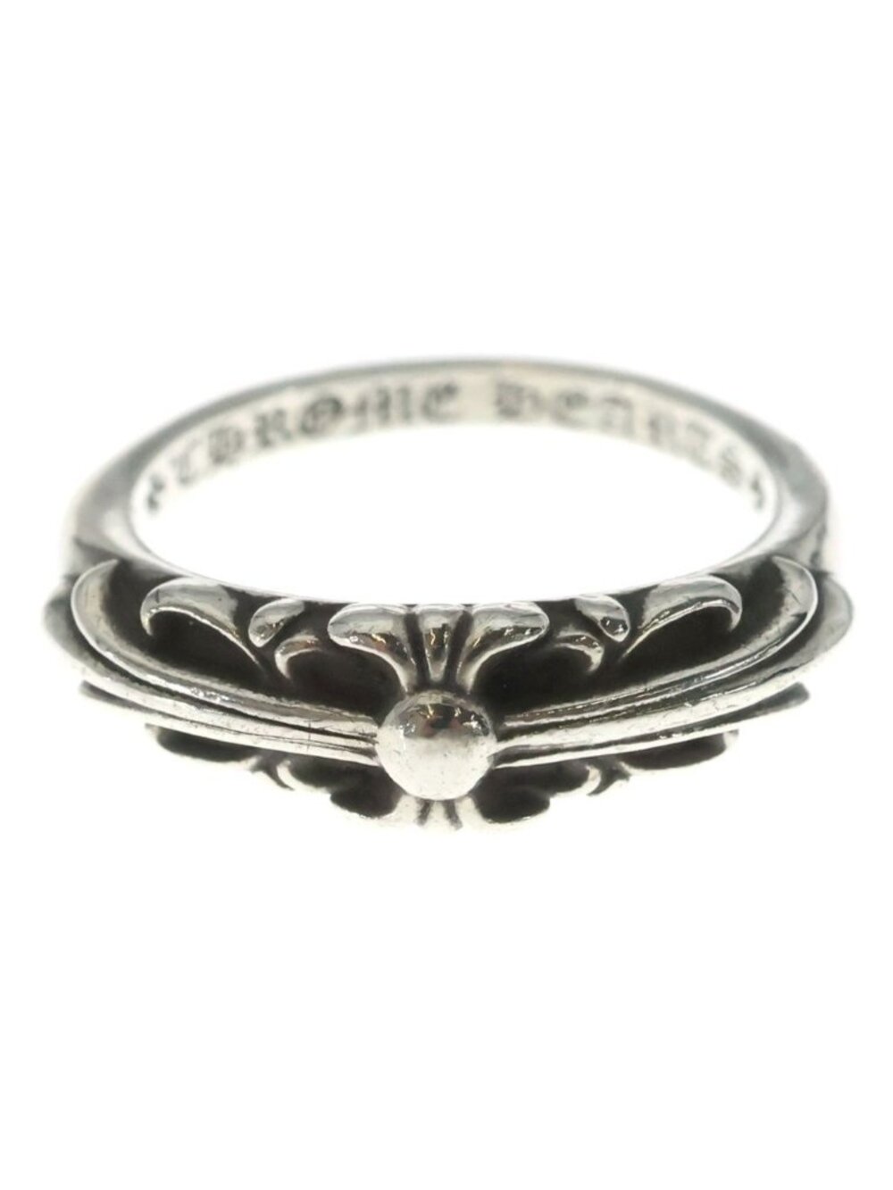 Chrome Hearts Baby Classic Babyke Classic Floral Black Sling Silver Ring